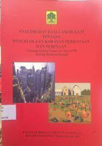 Analisis Dan Evaluasi Hukum Tentang Pengelolaan Kawasan Perkotaan Dan pedesaan