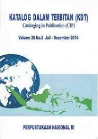 Katalog Dalam Terbitan (KDT) : Cataloging in Publication (CIP)
