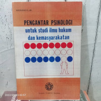 Pengantar Psikologi Untuk Studi Ilmu Hukum Dan Kemasyarakatan