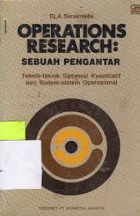 Operations Research : Sebuah Pengantar