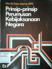 Prinsip-prinsip Perumusan Kebijaksanaan Negara